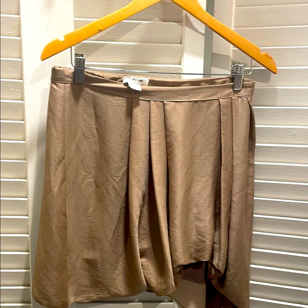 Helmut Lang Tan Asymmetrical Skater Skirt